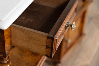 pair-of-walnut-marble-topped-bedside-tables-drawer-open
