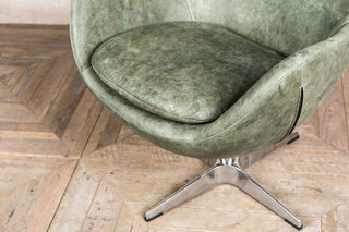 matcha leather egg chair
