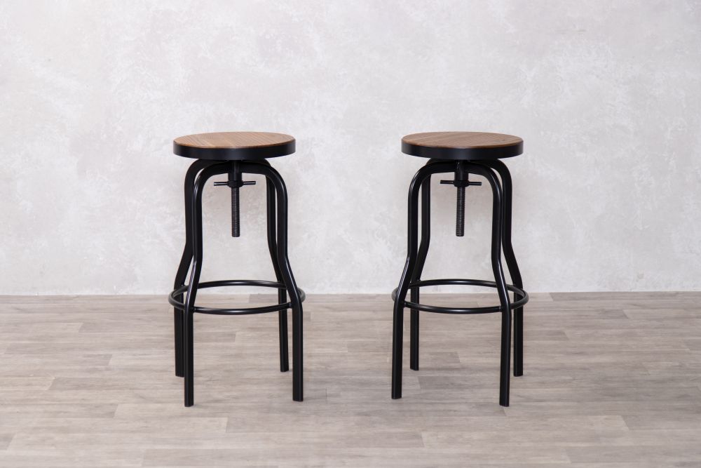 Height Adjustable Machinist Bar Stools Peppermill Interiors