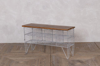 mesh storage bench