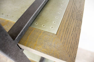 metal and wood bookshelf