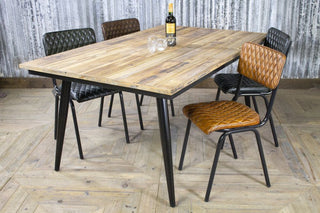 pine and steel kitchen dining table