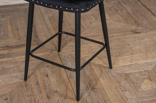 Pair of Louis Velvet Breakfast Bar Stool
