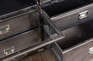 metal glass front cabinet
