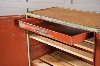 Vintage Metal Workshop Storage Cupboard