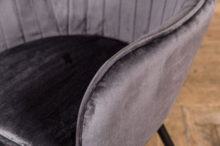 mid century grey velvet dining chairs