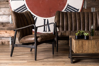 mid century striped sofa