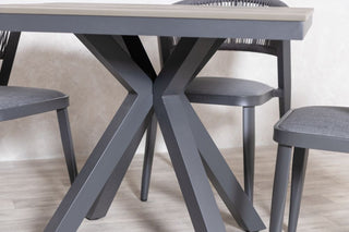 Milan Grey Star Table with 4 Chairs Set