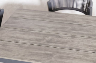 Milan Grey Star Table with 4 Chairs Set