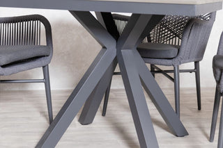 Milan Grey Star Table with 4 Chairs Set