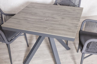 Milan Grey Star Table with 4 Chairs Set