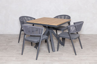 Milan Natural Star Table with 4 Chairs Set
