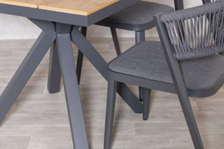 Milan Natural Star Table with 4 Chairs Set