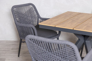 Milan Natural Star Table with 4 Chairs Set