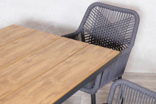 Milan Natural Star Table with 4 Chairs Set