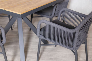 Milan Natural Star Table with 4 Chairs Set