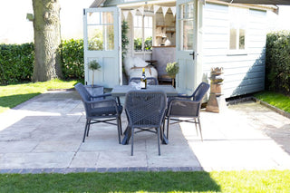 Milan Grey Star Table with 4 Chairs Set