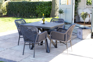 Milan Grey Star Table with 4 Chairs Set