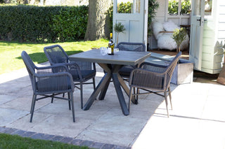 Milan Grey Star Table with 4 Chairs Set