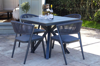 Milan Grey Star Table with 4 Chairs Set