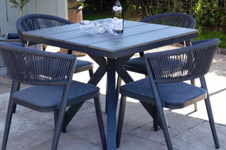 Milan Grey Star Table with 4 Chairs Set