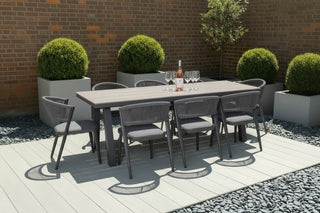 Milano Dining Table with 8 Milan Chairs Outdoor Set