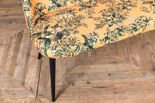 minimal leg floral yellow dining bench