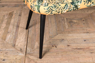 minimalist legs floral yellow dining bench