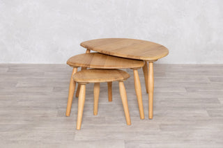 60’s Style Oak Nest of Pebble Tables