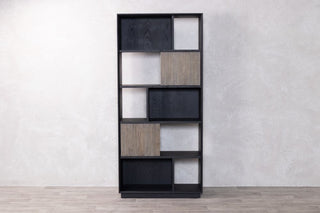 nevada-oak-bookcase-with-black-frame
