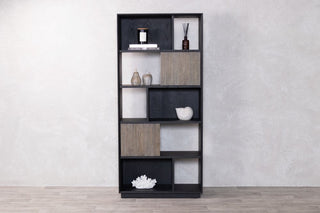 nevada-oak-bookcase-with-black-frame