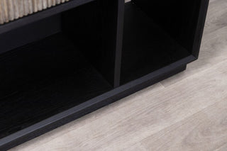 nevada-oak-bookcase-with-black-frame-close-up