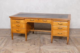 edwardian-solid-oak-antique-twin-pedestal-desk