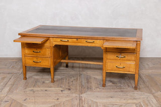 edwardian-solid-oak-antique-twin-pedestal-desk