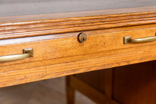 edwardian-solid-oak-antique-twin-pedestal-desk