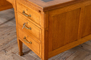 edwardian-solid-oak-antique-twin-pedestal-desk
