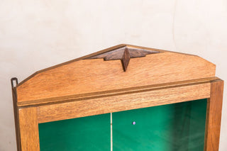 oak frame glass cabinet