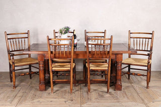 Oak Refectory Table and Six Stick Back Chairs