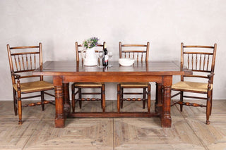 Oak Refectory Table and Six Stick Back Chairs