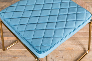 ocean teal quilted velvet chair