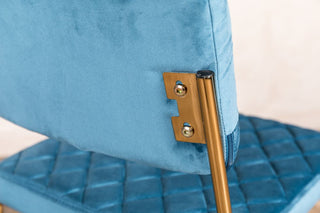 ocean teal velvet dining chair