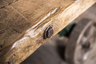 old cart dining table