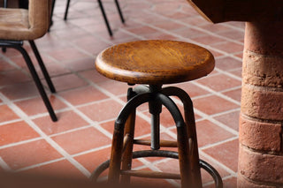 Old English Rustic Oak Bar Stools