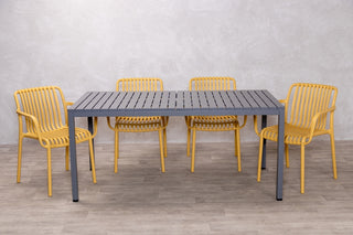 California Garden Outdoor Grey Café Table Set with Maldives Chairs