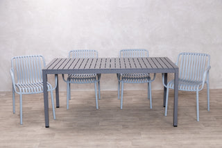 California Garden Outdoor Grey Café Table Set with Maldives Chairs