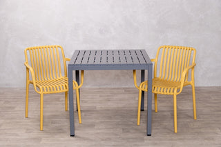 California Garden Outdoor Grey Café Table Set with Maldives Chairs