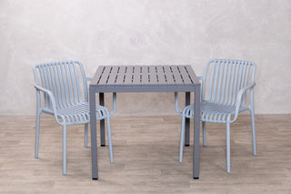California Garden Outdoor Grey Café Table Set with Maldives Chairs