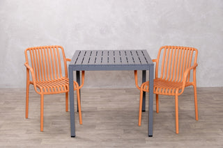 California Garden Outdoor Grey Café Table Set with Maldives Chairs