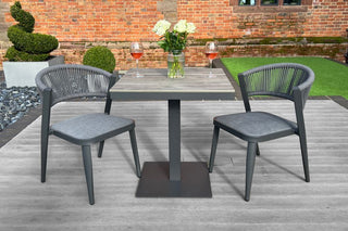 Milan Square Pedestal Table and 2 Chairs Set
