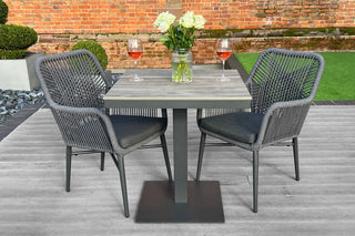 Milan Square Pedestal Table and 2 Chairs Set